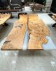 Light Wood Dining Table, White Epoxy Resin Table | Tables by Tinella Wood. Item made of wood with synthetic works with contemporary & modern style