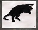 Minimalist Black Cat Art Print, Scandinavian Style Wall Decor | Prints in Paintings by The Ugly Cat Studio