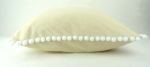 cream pom pom pillow // pom pom cushion // pom pom pillow | Pillows by Velvet Fringe