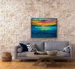 Sunset Love | Oil And Acrylic Painting in Paintings by Checa Art. Item composed of canvas