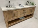 Model #1016 - Custom Double Sink Bathroom Vanity | Countertop in Furniture by Limitless Woodworking. Item made of maple wood works with contemporary & country & farmhouse style