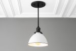 White Pendant Light - Farmhouse Lighting - Model No. 8808 | Pendants by Peared Creation. Item composed of brass