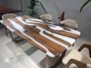 White Resin Table - Custom Epoxy Dining Table | Tables by Tinella Collection. Item made of wood & synthetic compatible with contemporary and country & farmhouse style