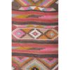 Vintage Geometric Pastel Turkish Kilim Runner Rug | Rugs by Vintage Pillows Store. Item composed of fiber