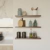 Walnut Custom Floating Shelves, Kitchen Wall Shelf | Ledge in Storage by Picwoodwork. Item composed of oak wood