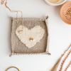 Woven Heart Jewelry Dish DIY KIT | Decorative Box in Decorative Objects by Flax & Twine. Item composed of linen