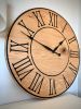 Large Flat Sawn White Oak Wall Clock | Decorative Objects by Hazel Oak Farms. Item made of wood
