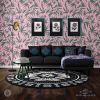 Cannabis IVI Green on Pink - Large Wallpaper Print | Wall Treatments by Sean Martorana
