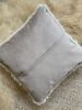18”’x 18” Grey and Beige Shearling Pillow | Cushion in Pillows by East Perry. Item made of linen with fiber