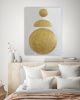 Minimalist gold leaf art painting white gold painting on | Oil And Acrylic Painting in Paintings by Berez Art. Item composed of canvas in minimalism style