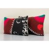 12" x 20" Set of Two Turkish Suzani Cushion Cover, Pair Suza | Sham in Linens & Bedding by Vintage Pillows Store. Item made of cotton
