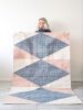 Rio Handwoven Navy and Pink Rug | Area Rug in Rugs by Mumo Toronto. Item composed of fabric in boho or minimalism style