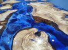 Custom Olive Ocean Epoxy Dining Room Table, River Resin | Dining Table in Tables by LuxuryEpoxyFurniture. Item composed of wood and synthetic