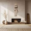 Modern 3D Textured Wall Art – Sandy Sculptural Plaster Painting – Handmade Folded Fabric Home Decor – Designers Choice | Wall Sculpture in Wall Hangings by Vaiva Art Atelier