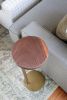 9" Live Edge Walnut Gold Round Industrial Side Table | Tables by Hazel Oak Farms. Item composed of walnut & steel