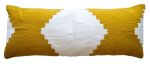 Mustard Sakkara Handwoven Long Wool Lumbar Pillow | Cushion in Pillows by Mumo Toronto. Item made of cotton works with boho & minimalism style