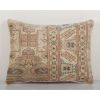 Muted Carpet Rug Pillow, Faded Ethnic Turkish Yastik Cushion | Sham in Linens & Bedding by Vintage Pillows Store. Item made of cotton with fiber