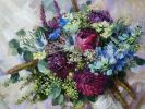 Bridal bouquet painting from photo, Wedding flowers portrait | Oil And Acrylic Painting in Paintings by Natart. Item composed of canvas & synthetic