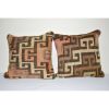 Set of Two 16" X 16" Turkish Kars Kilim Pillow Cover | Sham in Linens & Bedding by Vintage Pillows Store. Item composed of cotton and fiber