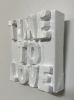 Time To Love 4" x 4" | Mixed Media in Paintings by Emeline Tate. Item composed of canvas and synthetic