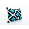 16" x 24" Ikat Pillow, Turquoise Blue Silk Velvet Pillow Cov | Sham in Linens & Bedding by Vintage Pillows Store. Item made of cotton