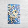 Canvas Print – Iris Lake – Blue and Gold Floral Wall Art | Work by Eman's Gallery