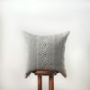 Greige, Camel, Black & White Embroidered Tribal Linen Pillow 22x22 | Pillows by Vantage Design