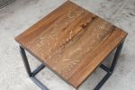 Quartersawn White oak Industrial Side Table | Tables by Hazel Oak Farms. Item made of oak wood & metal