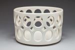 Cylindrical Oval Openwork Bowl | Decorative Bowl in Decorative Objects by Lynne Meade. Item composed of stoneware