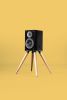 Audio speaker stand , iron and wood (2 units) | Storage Stand in Storage by Manuel Barrera Habitables. Item made of oak wood with metal
