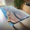 Custom Live Edge Epoxy Table | Dining Table in Tables by Ironscustomwood. Item made of walnut with steel