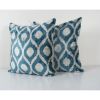 Blue Ikat Velvet Pillow Cover, Set Turkish Polka Dot Cushion | Pillows by Vintage Pillows Store