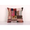 Vintage Turkish Handmade Patchwork Cushion, Flat-Weave Kilim | Pillows by Vintage Pillows Store