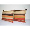 18" X 24" Turkish Kilim Pillow Cover, Set of Two Lumbar Trib | Sham in Linens & Bedding by Vintage Pillows Store. Item composed of cotton and fiber