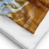 Beach Towel - Good Tidings - Fluid Blue Gold Ocean | Work by Eman's Gallery