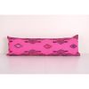 Turkish Extra Long Bedding Kilim Rug Pillow, Pink Wool Long | Cushion in Pillows by Vintage Pillows Store