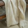 Ivory French Wool Boucle End Blanket 63x118 | Throw in Linens & Bedding by Vantage Design