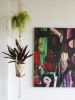 Double Basket Plant Hanger with Ceramic Beads | Plants & Landscape by Modern Macramé by Emily Katz. Item made of cotton with ceramic
