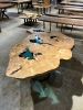 Epoxy Resin Live Edge Dining Table - Wood Table | Tables by Tinella Wood. Item composed of oak wood in contemporary or art deco style