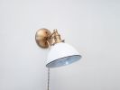 Adjustable Bedside Reading Wall Light, Antique Brass & Matte | Sconces by Retro Steam Works. Item made of fabric with brass works with mid century modern style