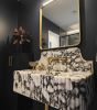Calacatta Viola Marble Grooved Vessel Sink, Fluted Washbasin, Luxury Bathroom Vanity Natural Stone | Water Fixtures by AYMARBLEDESIGN LLC