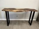 Live Edge Walnut Sofa Table | Console Table in Tables by Good Wood Brothers. Item made of walnut compatible with mid century modern style