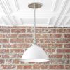 10 Inch White Shade Pendant Light - Model No. 8906 | Pendants by Peared Creation. Item composed of brass