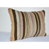 Vintage Striped Simple Kilim Pillow, Bohemian Kilim Pillow | Cushion in Pillows by Vintage Pillows Store. Item composed of cotton