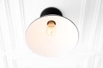 10 Inch White Shade - Ceiling Light Fixture - Model No. 8809 | Flush Mounts by Peared Creation. Item made of brass