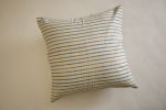 Oh! Stripes (Blue) Block Print Pillow | Pillows by Ninéh