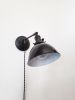 Plug in Adjustable Reading Wall Light - Industrial Black | Sconces by Retro Steam Works. Item composed of metal in mid century modern or industrial style