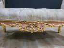French Style Chaise Lounge / Aged Gold Leaf Frame/ Hand Carv | Couches & Sofas by Art De Vie Furniture