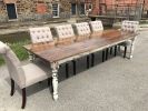 White-Distressed Pine Farmhouse Table | Dining Table in Tables by Hazel Oak Farms. Item composed of wood