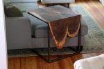 Double Live-Edge Walnut Waterfall Side C-Table | Side Table in Tables by Hazel Oak Farms. Item composed of walnut & steel
